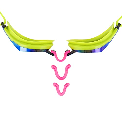 Speedo Unisex-Adult Swim Goggles Speed Socket 2.0, Lime Green/Smoke/Ablaze Mirrored