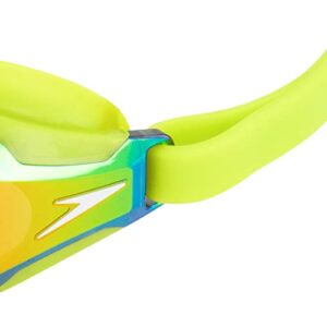 Speedo Unisex-Adult Swim Goggles Speed Socket 2.0, Lime Green/Smoke/Ablaze Mirrored