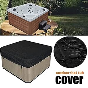 Klzzuk Square Hot Tub Cover Weather Resistant UV-Anti Outdoor SPA Cover Swimming Pool Protector Dust Cover for Hot Tub Garden Furniture (220 * 220 * 90cm,Beige)