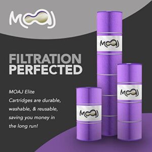 MOAJ Elite Pool Filter 4-Pack Replaces Pentair CCP420, Clean and Clear Plus 420, R173576, PCC105, PCC105-PAK4, Filbur FC-1977, Unicel C-7471, J-CQ420, PLESL105 | 26" x 7" | Aseptic Hex-Flo Filtration