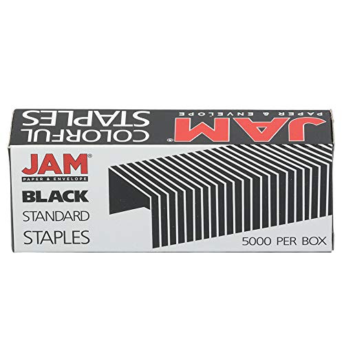 JAM PAPER Standard Size Colorful Staples - Jet Black - 5000/box