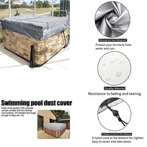 Klzzuk Square Hot Tub Cover Weather Resistant UV-Anti Outdoor SPA Cover Swimming Pool Protector Dust Cover for Hot Tub Garden Furniture (220 * 220 * 90cm,Black)