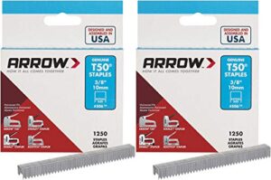 arrow fastener 506 genuine t50 3/8-inch staples, 1250-pack – 2 pack