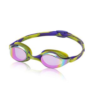 speedo unisex-child swim goggles junior hyper flyer ages 6-14 purple/iris mirrored
