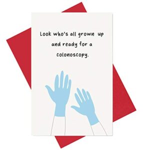 alzombi colonoscopy birthday card, funny birthday card, getting old card for best friend, 50th bday card