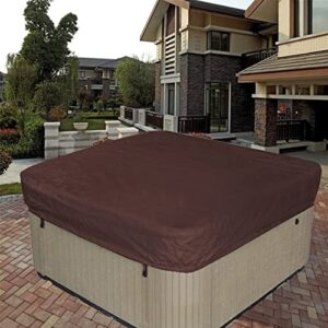 Hot Tub Top Cover, Square Waterproof UV Resistance Spa Bathtub Protector Covers with Tightening Elastic Rope, Outdoor Furniture Anti-Snow Cover, Swimming Pool Dust Cover (220*220*90cm,Black)