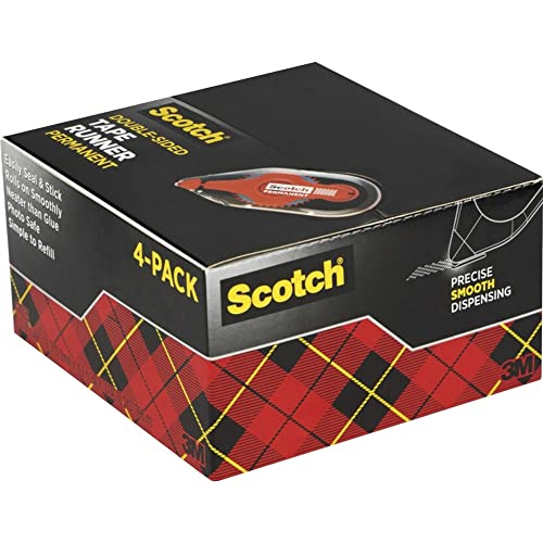 Scotch Adhesive Dot Roller Value Pack, .31 in x 49 ft, 4 Pack, Great for Home, Office and School Projects (6055BNS)