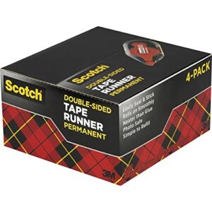 Scotch Adhesive Dot Roller Value Pack, .31 in x 49 ft, 4 Pack, Great for Home, Office and School Projects (6055BNS)