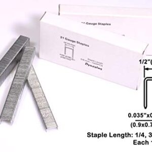 Dynastus 21-Gauge 80 Series Galvanized 1/2" Crown Fine Wire Staples Upholstery Staples by 1/4 to 5/8-Inch Leg, 3000-Mult Pack