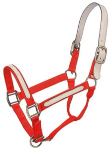 tough 1 break-away halter, red, horse