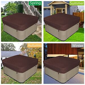 XVBVS Hot Tub Cover Square Outdoor Bath Pool Cover 210D Spa Cover Replacement Cover Waterproof Sunproof UV-Resistant Swimming Pool Protection Cover (Color : Brown, Size : 220 * 220 * 90cm)