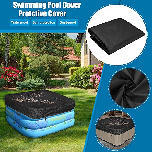 XVBVS Hot Tub Cover Square Outdoor Bath Pool Cover 210D Spa Cover Replacement Cover Waterproof Sunproof UV-Resistant Swimming Pool Protection Cover (Color : Brown, Size : 220 * 220 * 90cm)