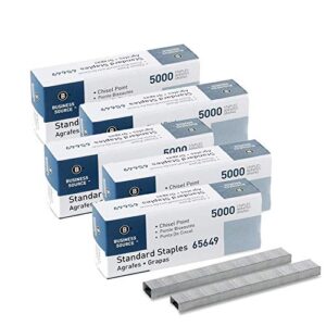 business source chisel point standard staples – box of 5000 (65649) – 5 pack
