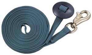 tough 1 german cord cotton lunge line with heavy snap, hunter green