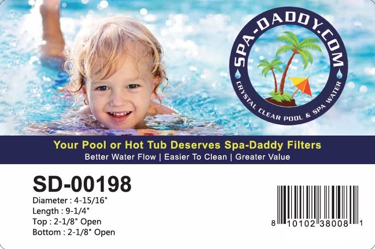 Spa-Daddy SD-00198 Filter - Rainbow Dynamic 35 | Dynamic Series IV - DFM | DFML | Waterway 35 | in-Line - Replaces PRB35-IN | FC-2385 | C-4335