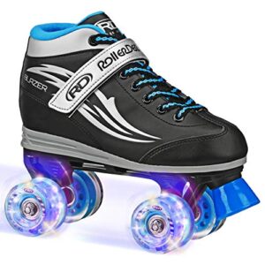 roller derby boys blazer lighted wheel roller skate, black, size 5
