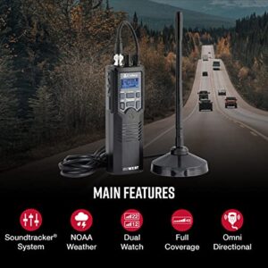 Cobra HHRT50 Road Trip CB Radio - 2-Way Handheld Emergency Radio with Access to Full 40 Channels & NOAA Alerts, Rooftop Magnet Mount Antenna and Omni-Directional Microphone, Black, 6.3" x 2" x 1.75"