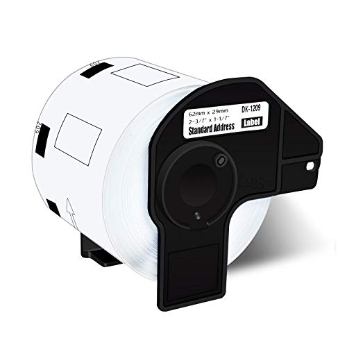 NineLeaf (20 Roll /800 Labels per Roll) Die-Cut Small Address Labels with Cartridge Compatible for Brother DK-1209 DK1209 29mm x 62mm (1-1/7" x 2-3/7") White Paper use in QL Label Printers