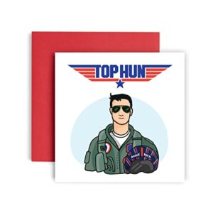 huxters top hun birthday card – funny birthday cards for men – eco-friendly and recyclable mens birthday cards – anniversary card for dad, husband, uncle, brother with matching envelope