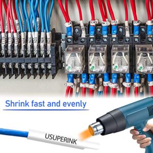 USUPERINK 8 Pack Compatible for Brother P-Touch HSe-251 HSe251 HS-251 HS251 Black on White 23.6mm 0.92'' Heat Shrink Tubing Label Tape for Wire Cable use in PT-P900 D800W P710BT P700 Label Printer