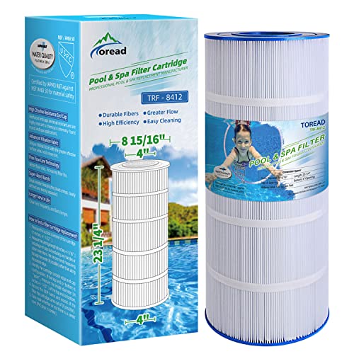 TOREAD Replacement for Pool Filter PA120, CX1200RE, C1200, Unicel C-8412, Filbur FC-1293, Waterway Clearwater II, Pro Clean 125, 817-0125N, Aladdin 22002, 120 sq.ft L x OD:23 1/4" x 8 15/16" 1 Pack