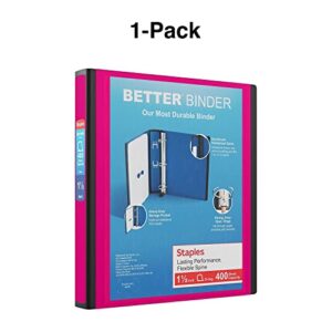 Staples 651746 1.5-Inch 3-Ring Better Binder Pink (13569-Cc)