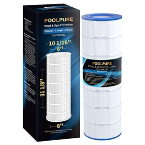 poolpure pap200 pool filter replaces pentair cc200, unicel c-9419, filbur fc-0688, r173217, 59054400, aladdin 29902, baleen ak-8005, pure n clean pc-0688, 200 sq.ft filter cartridge 1 pack