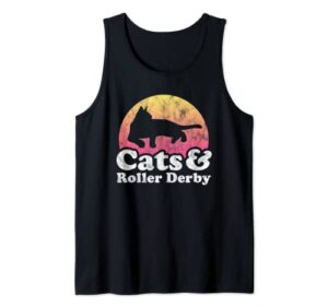 cats and roller derby men’s or women’s cat tank top