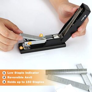 Office Stapler - Stapler for Staples - 20 Sheet Capacity (26/6) Staplers for Desk, 5000 ¼” Staples and Black Standard Staplers for Office, Home and School