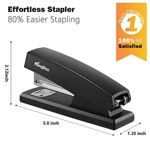 Office Stapler - Stapler for Staples - 20 Sheet Capacity (26/6) Staplers for Desk, 5000 ¼” Staples and Black Standard Staplers for Office, Home and School