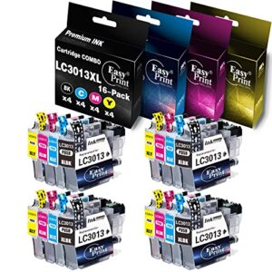 easyprint (4-set combo) compatible 3013xl ink cartridge replacement for brother lc3013 lc3013lx used for mfc-j491dw mfc-j497dw mfc-j690dw mfc-j895dw, (4xbk, 4xc, 4xm, 4xy, total 16-pack)