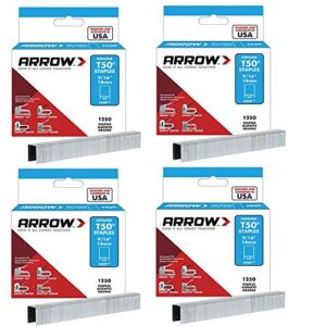 arrow fastener 509 genuine t50 9/16-inch staples, 1,250/pack, 4 pack