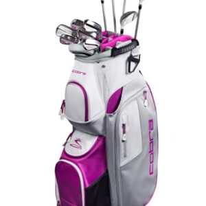Cobra Golf 2021 Fly XL Complete Set Cart Bag Silver-Plum (Women's Right Hand, Graphite Woods-Graphite Irons, Ladies Flex, DR-12.5, 3W-18.5, 5W-21.5, 7W-24.5, 5H-23.5, 6-PW, SW, Putter, Cart Bag)