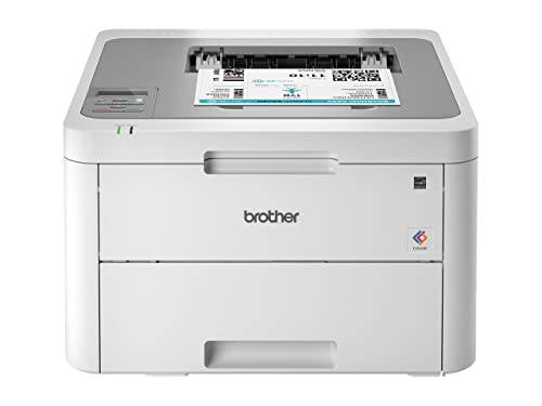 New Brother HL-L32 10CW Compact Digital Color Printer, with Wireless and Mobile Device Printing, LCD, 19ppm, 250-sheet, Durlyfish USB Printer Cable