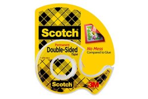 scotch double sided tape, permanent, 3/4 in x 300 in, 1 dispenser/pack (237)