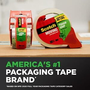 Scotch Tough Grip Moving Packaging Tape, 3 Rolls, 1.88" x 43.7 Yards (3500-40-3)