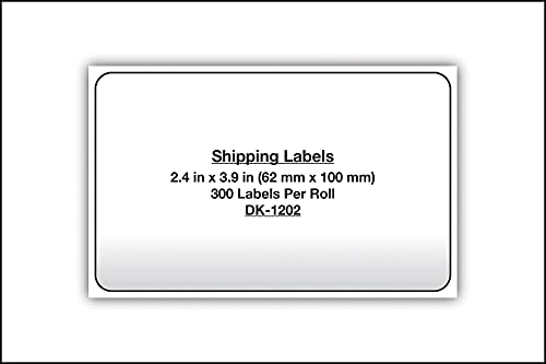 Brother Dk1202 Die-Cut Shipping Labels, 2-2/5-Inch X 3-9/10-Inch, White, 300/Roll