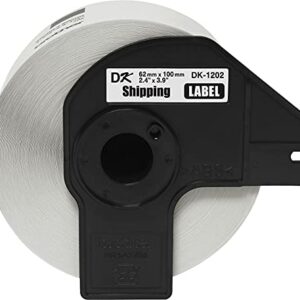 Brother Dk1202 Die-Cut Shipping Labels, 2-2/5-Inch X 3-9/10-Inch, White, 300/Roll