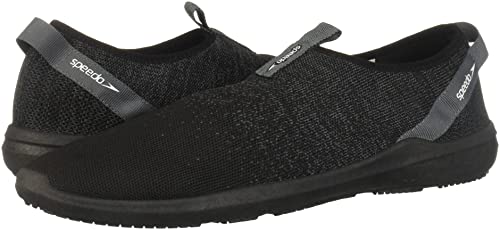 Speedo Men's Water Shoe Surfknit Pro, Black/White/Red, 10