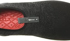 Speedo Men's Water Shoe Surfknit Pro, Black/White/Red, 10