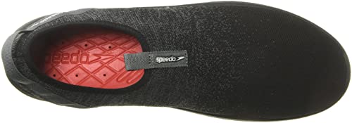 Speedo Men's Water Shoe Surfknit Pro, Black/White/Red, 10