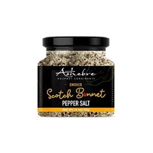 ashebre scotch bonnet pepper salt, gluten-free, delicious on meat, seafood, chicken and vegetables – made with jamaican scotch bonnet peppers and kosher salt
