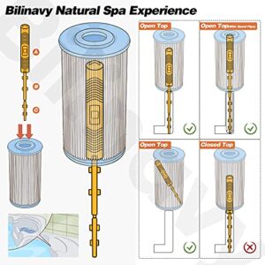 Bilinavy Spa in-Filter Mineral Sticks Parts for Hot Tub Filter Cartridge, Last for 4 Months, Yellow, 2PCS