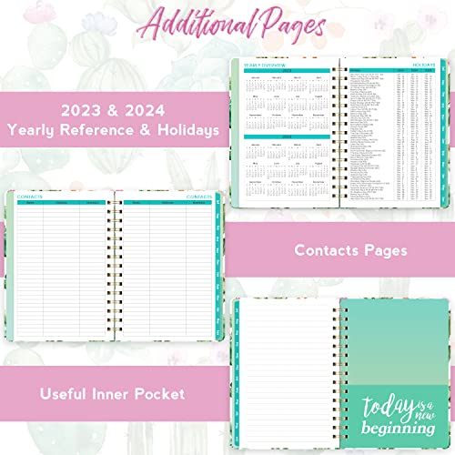 2023-2024 Planner - Planner 2023-2024, Weekly & Monthly Planner, Jul 2023 - Jun 2024, 8.5" x 6.4", Planner with Hardcover, Twin - Wire Binding, Monthly Tabs, Inner Pocket, Elastic Closure, Daily Organizer