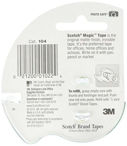 Scotch Magic Tape, 1/2 x 450 Inches, 6 Rolls