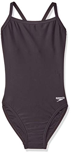 Speedo womens Powerflex Flyback Solid Adult Team Colors One Piece Swimsuit, New Black, 40 US