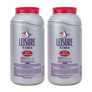 Leisure Time E5-02 Spa 56 Chlorinating Granules for Spas and Hot Tubs, 5-Pounds, 2-Pack & RENU2-02 Renew Non-Chlorine Shock for Spas and Hot Tubs, 2.2-Pounds, 2-Pack
