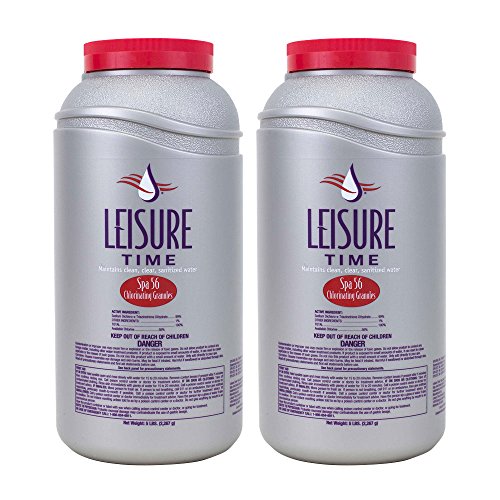 Leisure Time E5-02 Spa 56 Chlorinating Granules for Spas and Hot Tubs, 5-Pounds, 2-Pack & RENU2-02 Renew Non-Chlorine Shock for Spas and Hot Tubs, 2.2-Pounds, 2-Pack