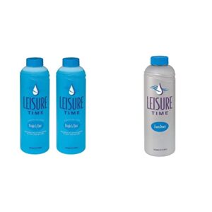 leisure time a-02 bright and clear clarifier for spas and hot tubs (2 pack), 1 quart & leisure time 30241a foam down cleanser for spas and hot tubs, 32 fl oz (package may vary)