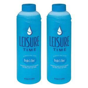 LEISURE TIME A-02 Bright and Clear Clarifier for Spas and Hot Tubs (2 Pack), 1 Quart & Leisure Time 30241A Foam Down Cleanser for Spas and Hot Tubs, 32 fl oz (Package May Vary)